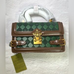 e&ger Designer Vintage Argyle Lock Handbag